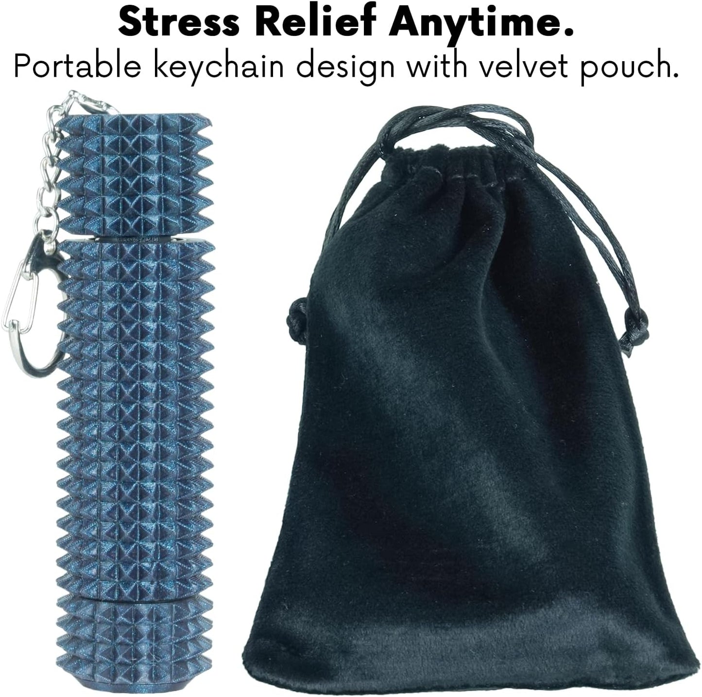 Fidget Roller Adults Teens Sensory Little Stim Gadget for Anxiety Relief Mild Ouchie,Desk Focus Tool Portable Hand Spinner Gifts Idea White Elephant Stocking Christmas(Shimmer Black,Full Grip)