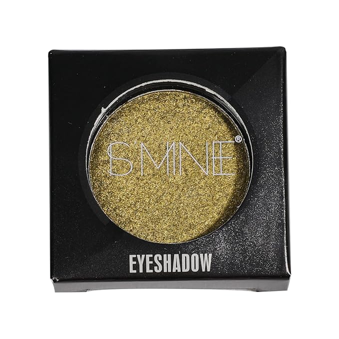 ISMINE Single Eyeshadow Powder Palette Shimmer Gold, High Pigment, Longwear Single Gold Eye Makeup for Day & Night (#16)