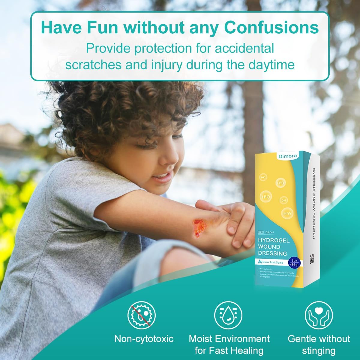 Dimora 2 Packs 6oz Hydrogel First Aid Ointment, Burn Injory Soothing Gel, Skin Repair Cream for Emergency Burn, Postoperative Incisions, Bruises, Debridement Wound Care