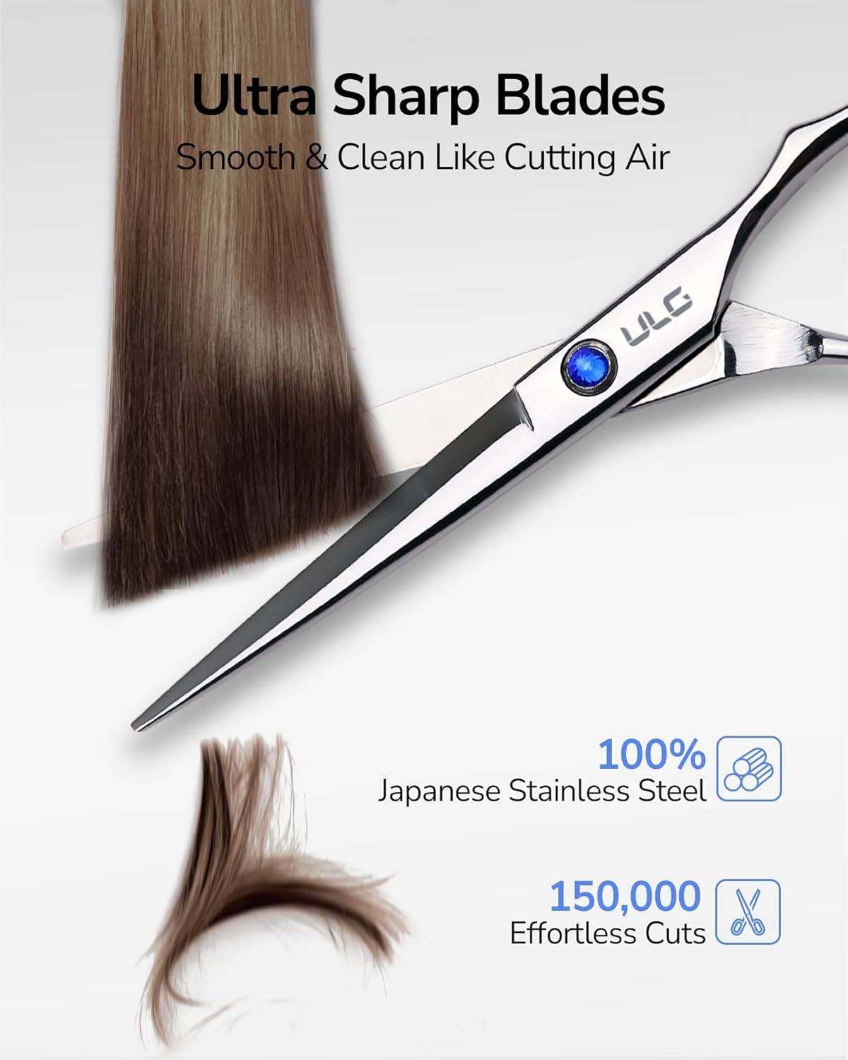 ULG Hair Cutting Scissors Thinning Shears Kit Professional Hairdressing Texturizing Salon Razor Edge Scissor Barber Kit1 Pro