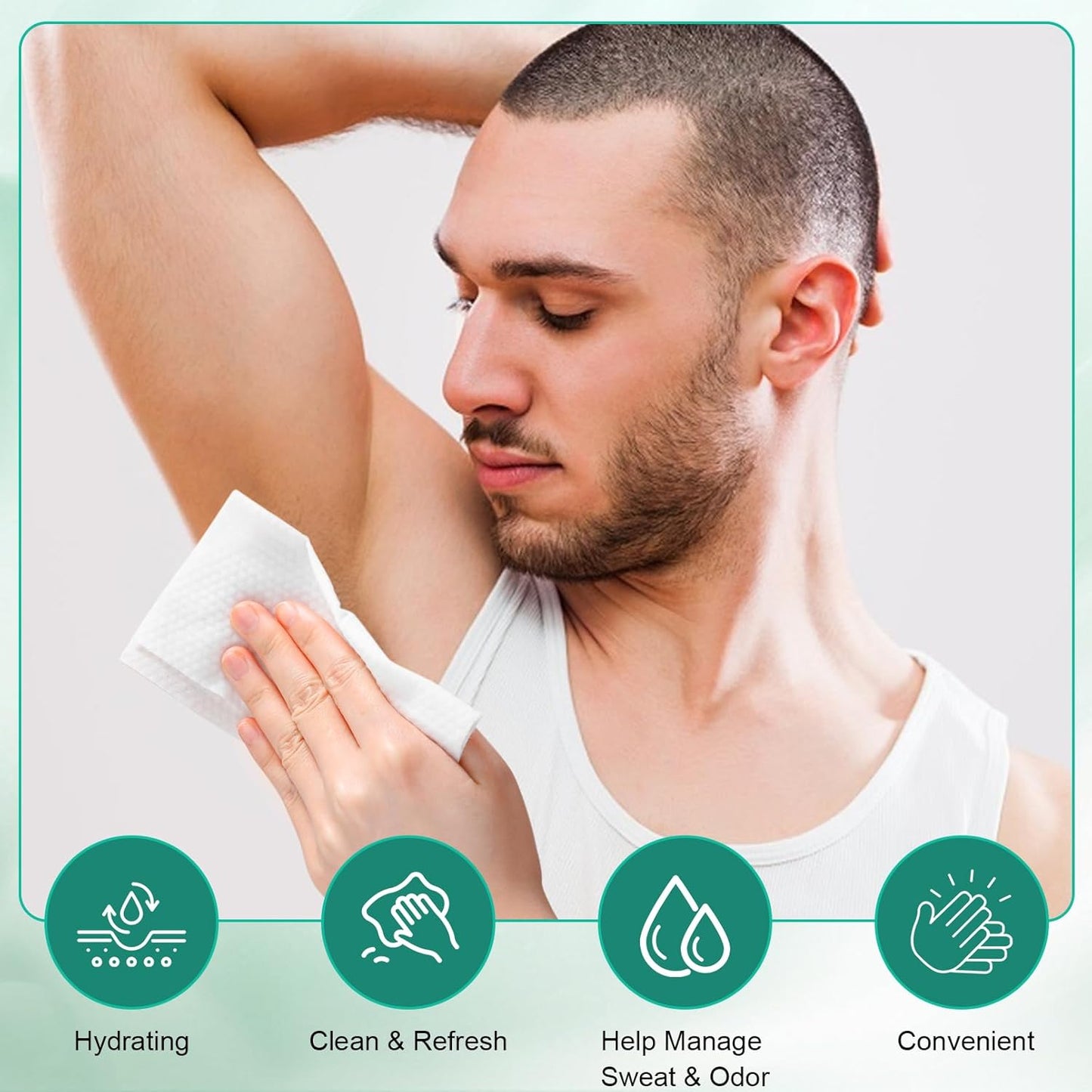 200 Pcs Underarm Deodorant Wipes,Travel Deodorant Wipes,Individually Wrapped Antiperspirant Wipe,Sweat Body Wipe for Women Men Adults Sports Travel Essentials (Green)