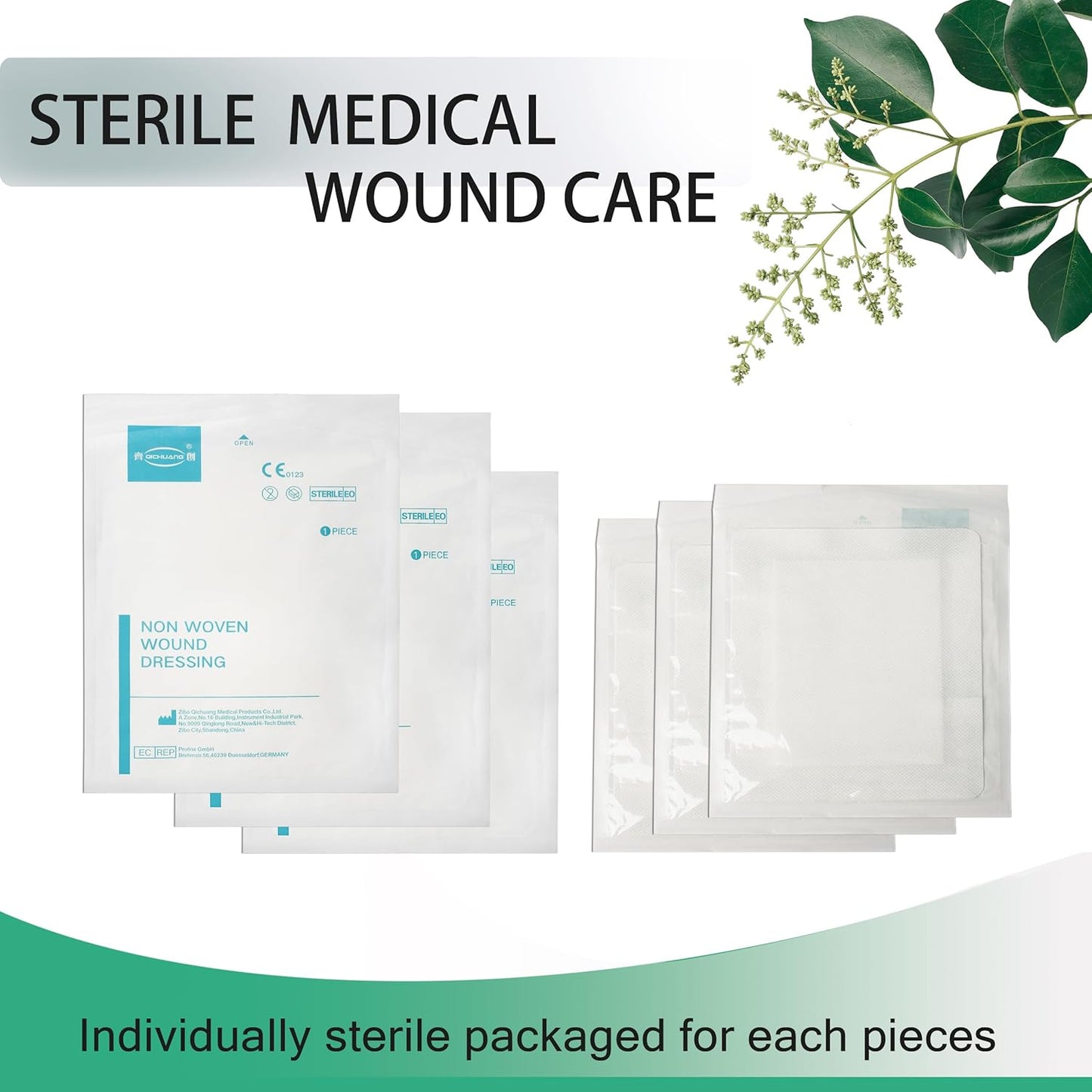 2X2 Inches Sterile Adhesive Island Wound Dressing Bandages - Non Woven Bordered Gauze Pads, 50 Individually Pack, Medical Grade by QICHUANG(2X2INCHES-C50)