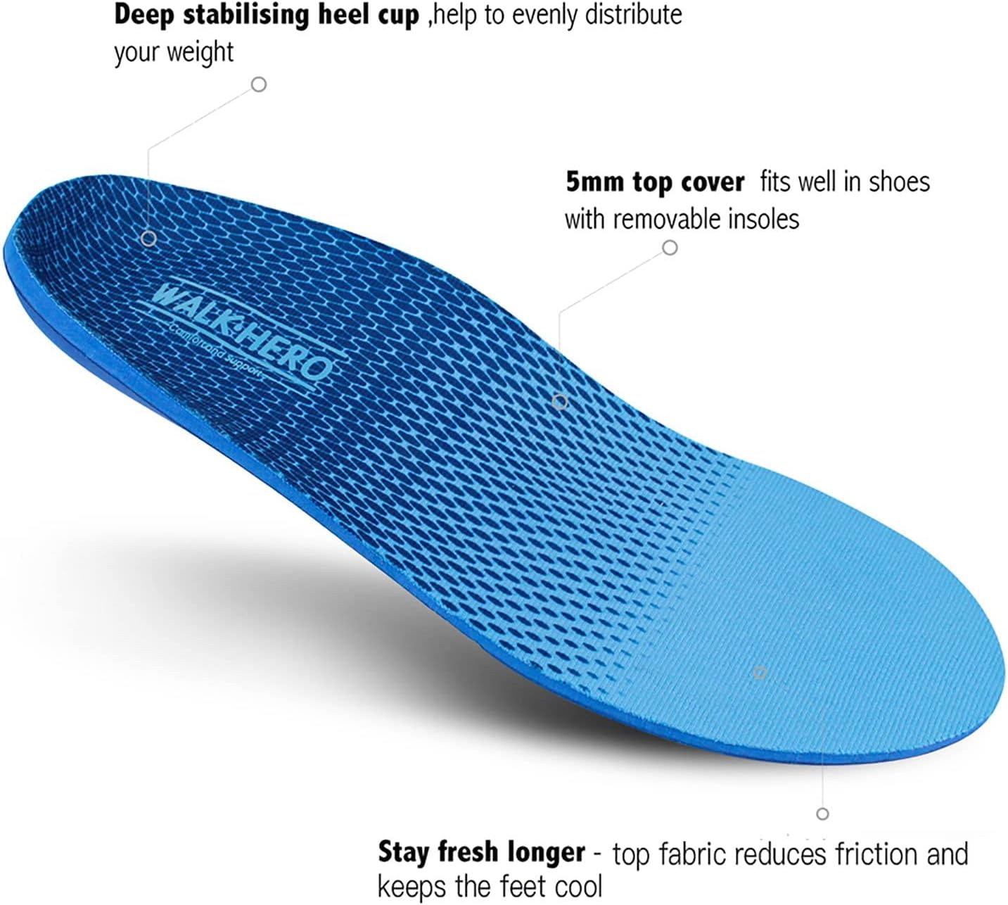 Plantar Fasciitis Feet Insoles Arch Supports Orthotics Inserts Relieve Flat Feet, High Arch (Mens 16-16 1/2)
