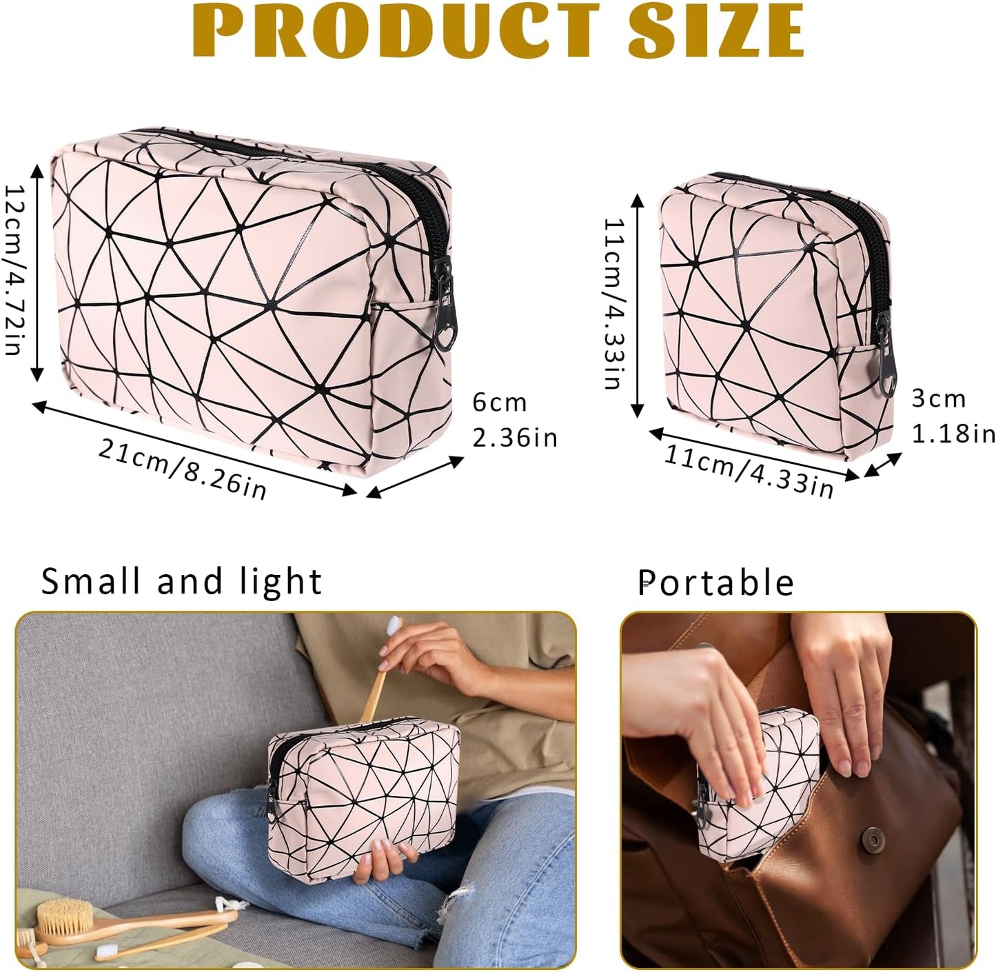 Period Bags for Teen Girls, Tampon Holder for Purse, Waterproof Portable Leather Period Pouch, Sanitary Napkin Storage Bag, Pink Makeup Bag Set, Pad Pouches for Period for Girls