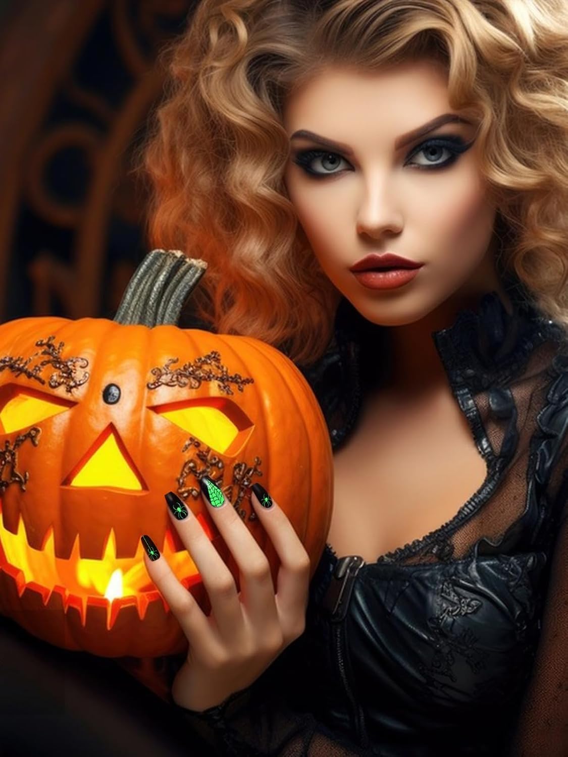 EBANKU 14 Sheets Halloween Full Wrap Adhesive Nail Polish Stickers Glow in The Dark, Cute Ghost Bats Spider Webs Skeleton Nail Strips Wraps with Nail File for Party Decor