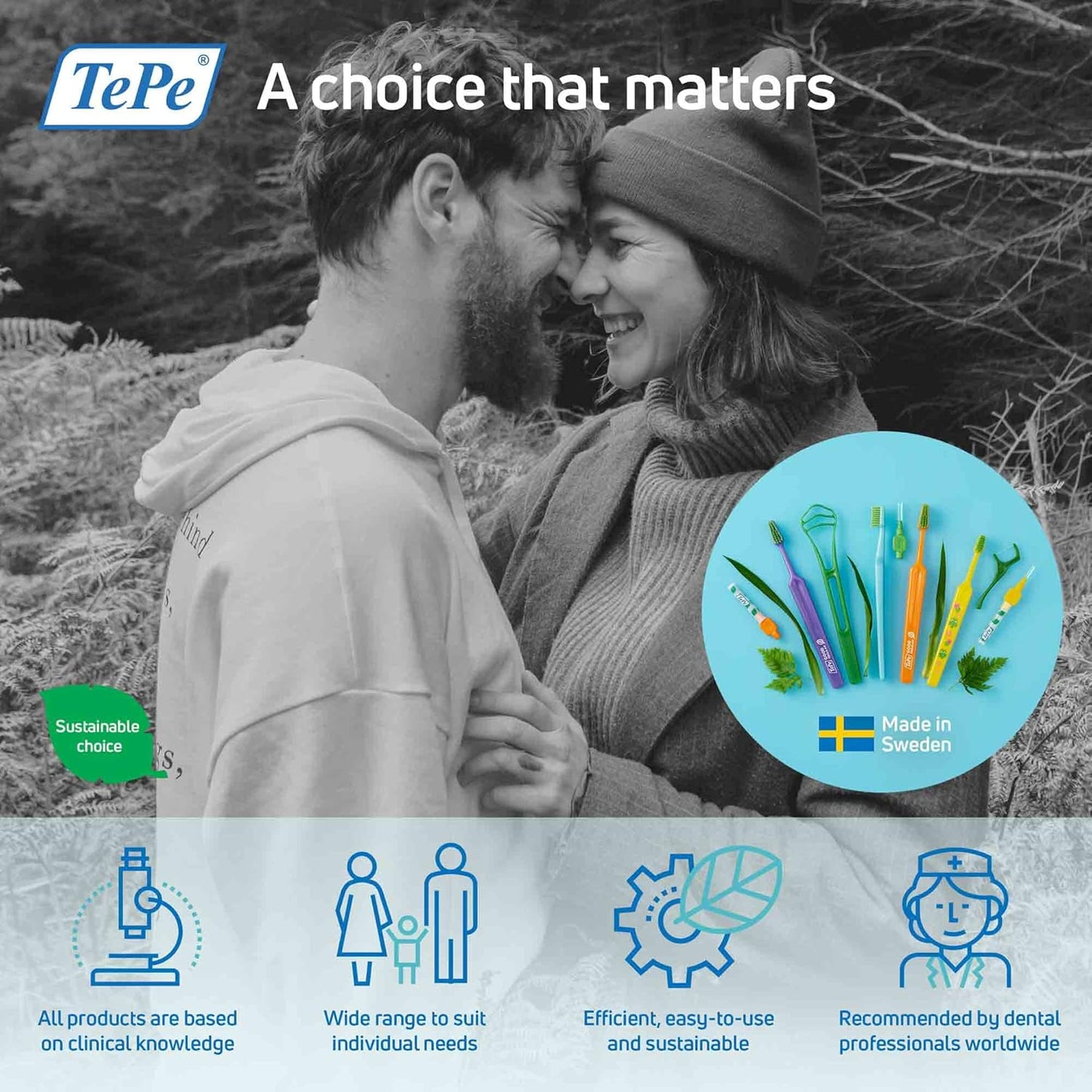 TePe Interdental Brush Extra Soft, Supersoft Dental Brush for Teeth Cleaning, Pack of 8, 0.45 mm, Extra-Small/Small Gaps, Orange, Size 1