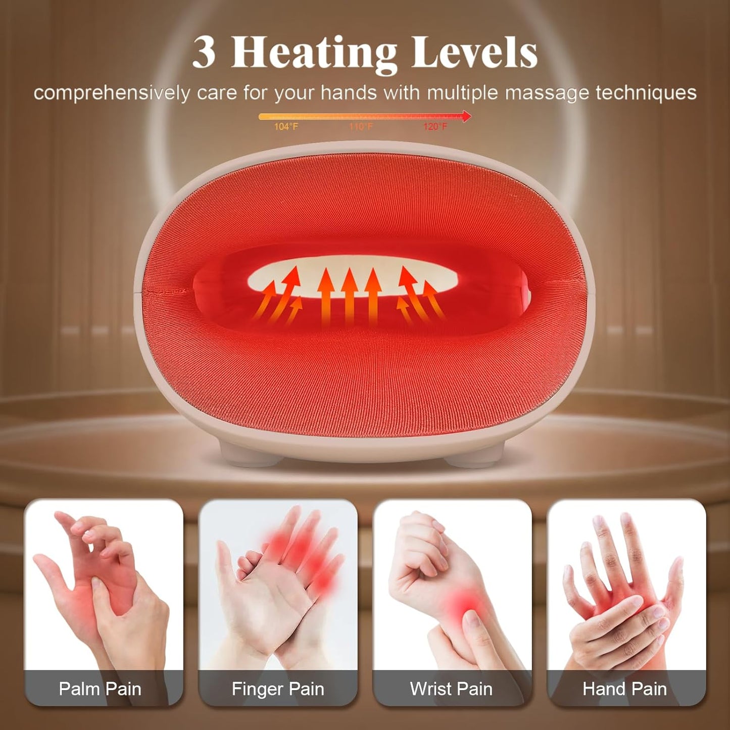 Hand Massager, 9 Modes 9 Intensities Hand Massage, Cordless Hand Massager for Arthritis and Carpal Tunnel, Gift for Men Women Parents Relaxation at Office,Pink