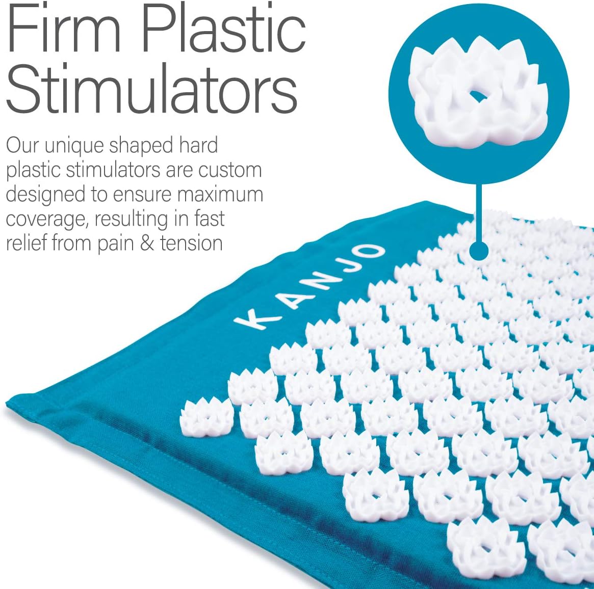 Kanjo Acupressure Mat and Pillow Set for Back Pain Relief & Neck Pain Relief, with Pressure Points for Muscle Pain Relief with Travel Bag - Navy