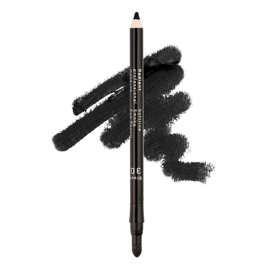 Radiant Professional Black Waterproof Eyeliner Pencil - Eyeliner Waterproof Smudge Proof - Long Lasting Under Eye Pencil for Smoky Eye - Soft Waterline Eye liner Smudger Tool, Smoky Black (30)