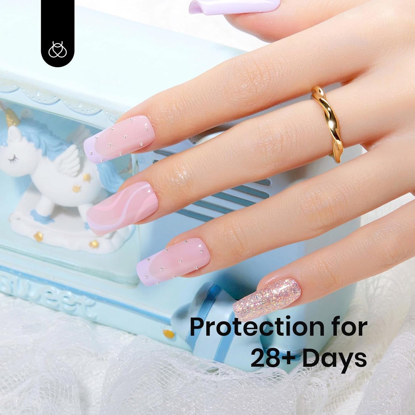 Beetles Pink Base Gel Nail Polish 1 Pcs 15ml: Nude Pink 3 in 1 Pastel Builder Jelly French Tip Base Color Gel Polish Strengthener Soak Off Nail Art