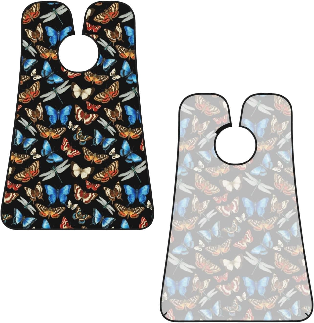 Non-Stick Beard Bib for Shaving, Moth Bee Butterfly Pattern Shave Bib, Waterproof Hair Catcher with Suction Cups, Grooming Apron Men Husband