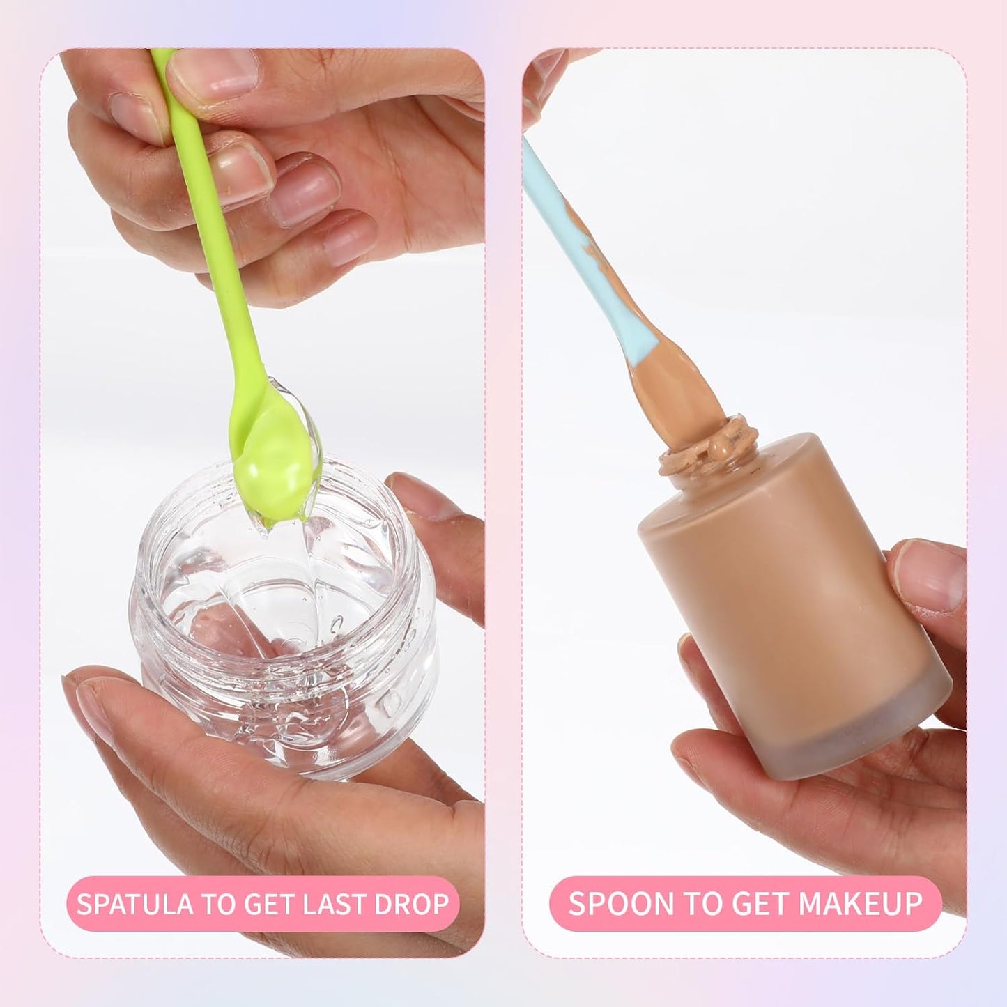 4PCS Makeup Spatula, Silicone Spatula Set, Mini Spatulas, Reusable Beauty Spatulas for Creams, Lotions, Essential Oils and Other Cosmetics, Small-Spatula for Cosmetic Bottles and Kitchen Bottles