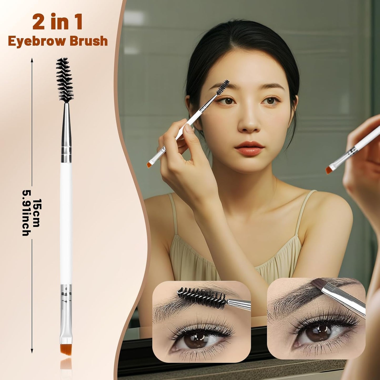 Stainless Steel Eyebrow Razor - Face Razors with Travel Cover & 10 Refill Blades, Eyebrow Brush - Help Exfoliate and Smooth Skin for Eyebrow, Leg, BIKINI, Facial, Beard Remove - L