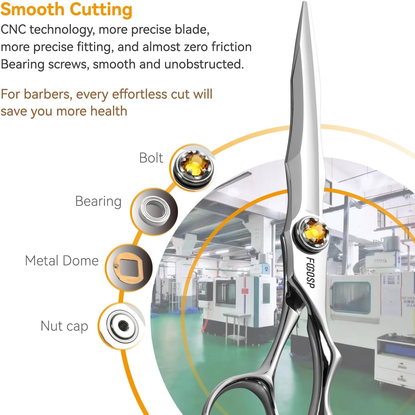 6" Professional Hair Shears Set VG10 Japanese Stainless Steel Sharp Ergonomic Lightweight Regular Straight and Thinning Scissors for Barbers and Salon Professionals