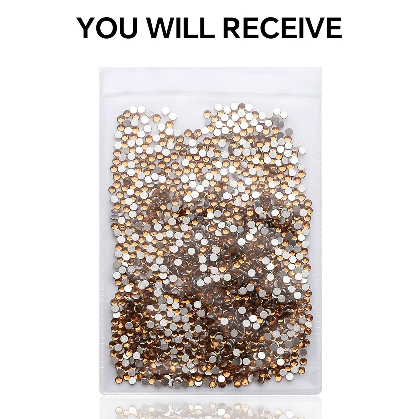 1440Pcs Topaz Crystal Rhinestones,Glass Flatback Rhinestones Gemstones Mini for Nail Face Makeup Art Crafts Clothes Decoration -(SS6,2.0mm,Topaz)