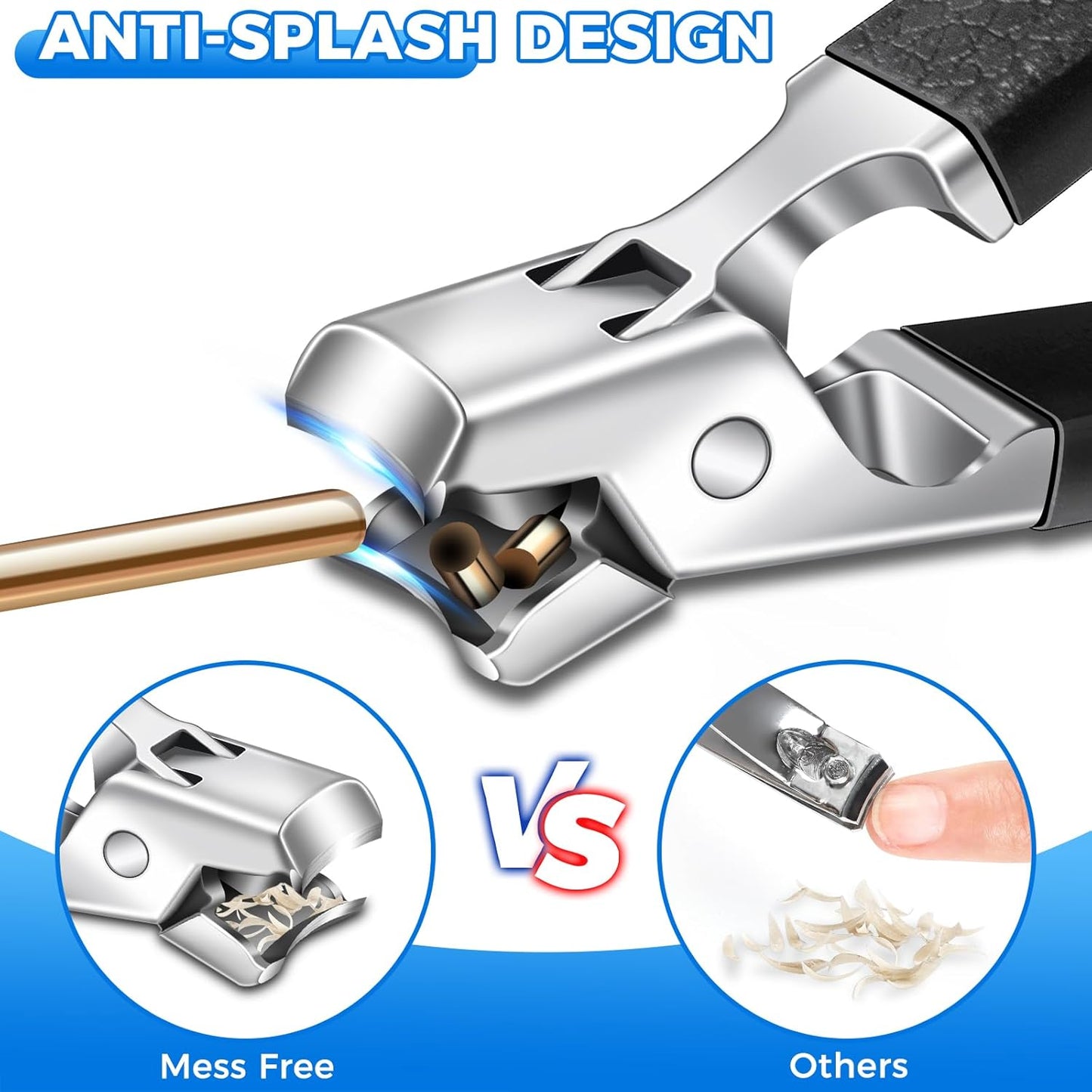 2025 Toenail Clippers for Thick Toenails for Seniors, Large Angled Toe Nail Clippers for Thick Nails for Men, Heavy Duty Professional Ingrown Toenail Clippers Long Handle Nail Clippers with Catcher