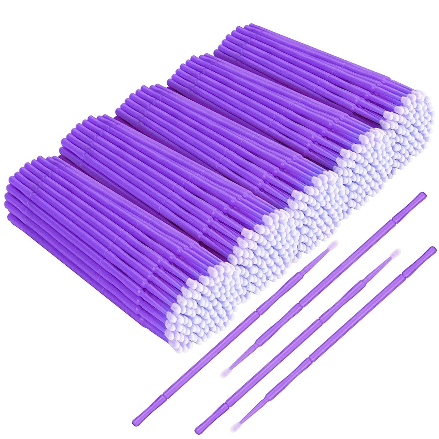 500 PCS Disposable Micro Applicator Brush, Gelme Nutri Micro swabs,Head Bendable Ultrafine Eyelash Extension Brushes for Makeup and Personal Care ?Deep purple 1.5mm?