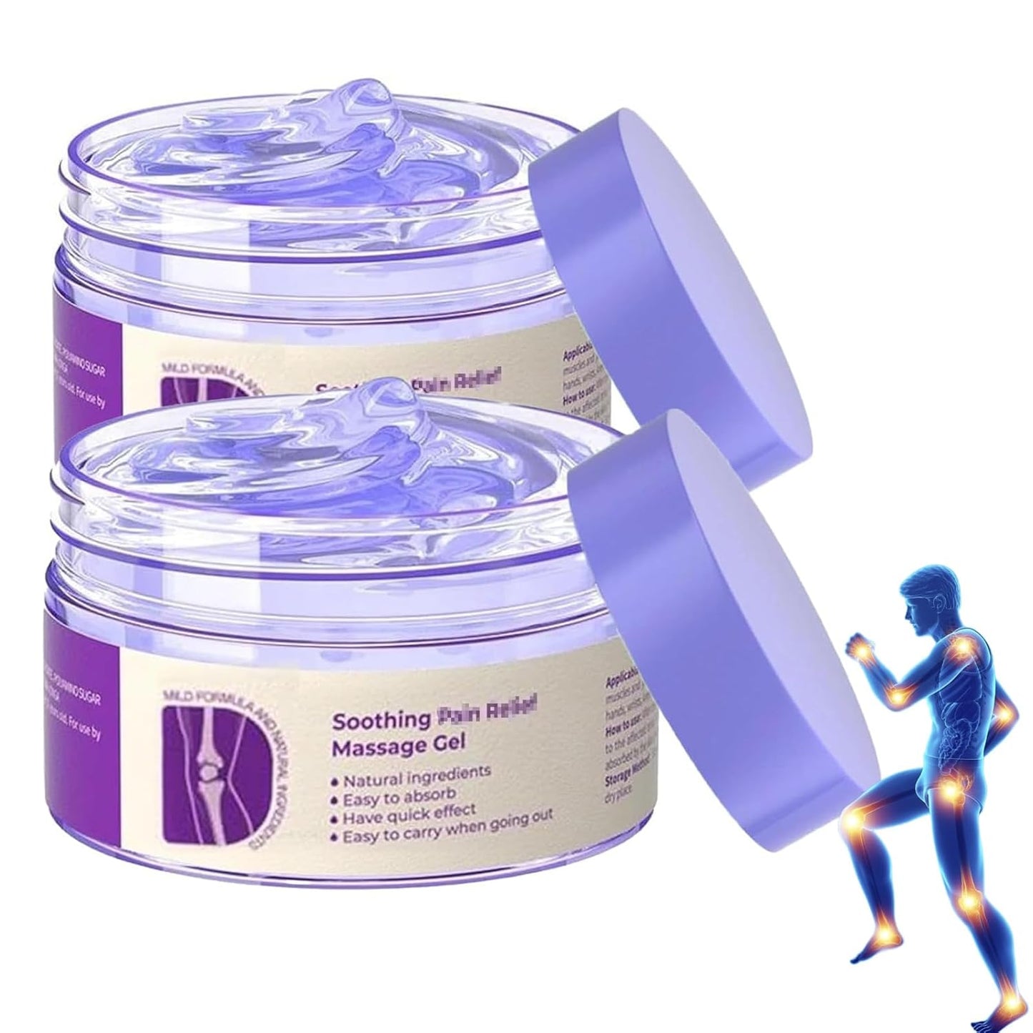 Joint Purple Gel,Soothing Massage Cream, Full-Body Joint Support for Knees, Lumbar, Neck, Hands & Feet(2PCS)