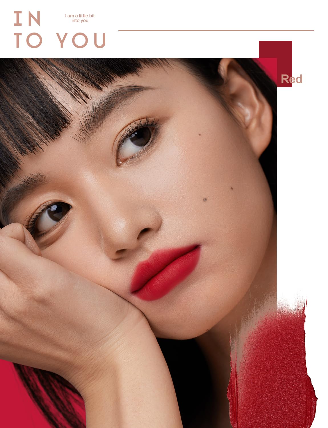 INTO YOU Matte Velvet Lip Stain Long Lasting Waterproof Lip Gloss Makeup Moisturizing Lipstick for Women (L-Rd01)