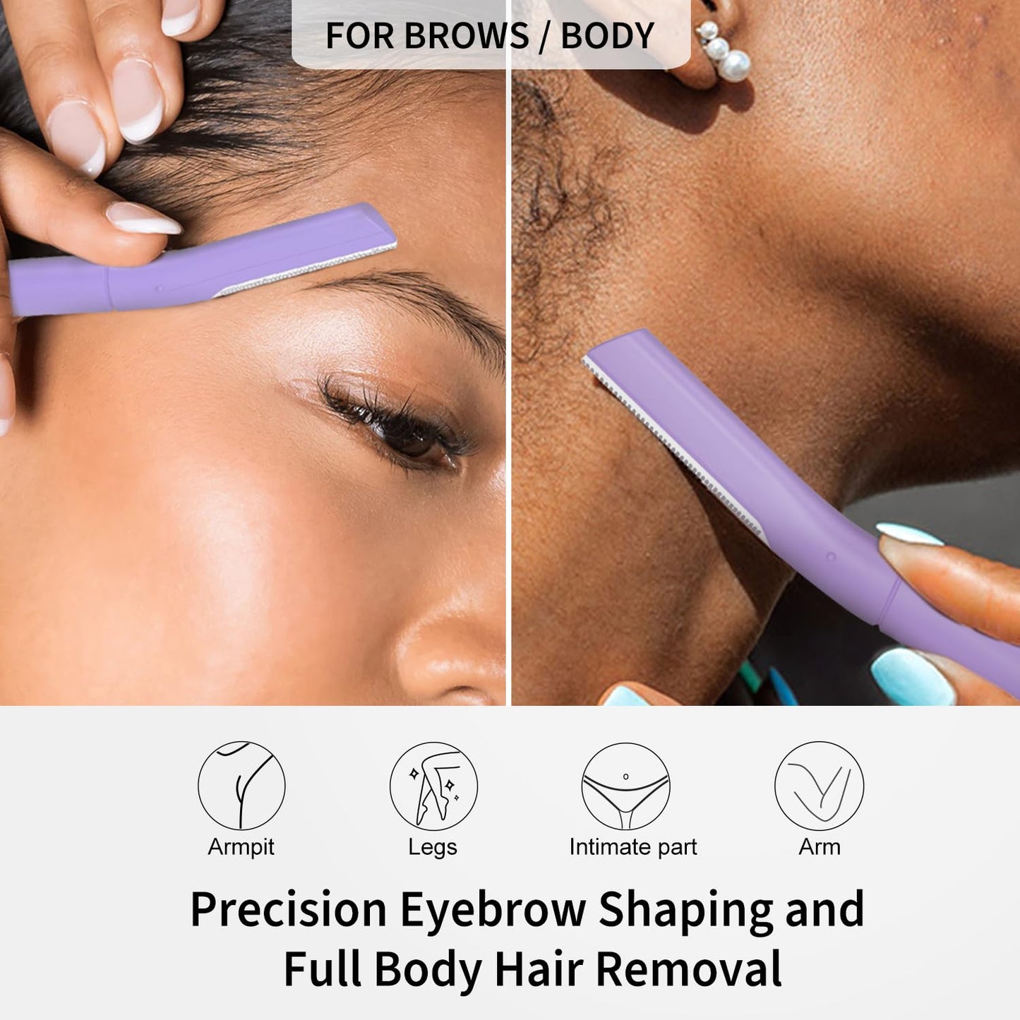 Precision Dermaplane Razor, Face Razors for Women and Men, Eyebrow Razor, Dermaplaning Tool, Peach Fuzz Remover, Skin-friendly Microblades with Protective Cap