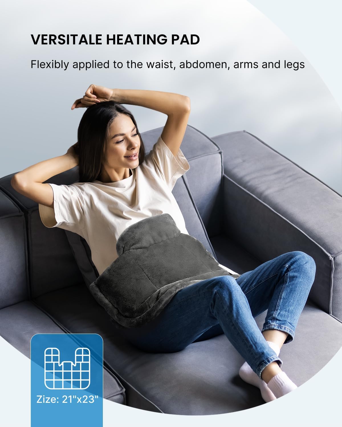 RENPHO Heating Pad for Neck and Shoulders and Back, Birthday Gifts for Women Men, 21"x23" Electric Heated Pad for Pain Relief, Auto Shut Off, ETL Certified, Dark Gray