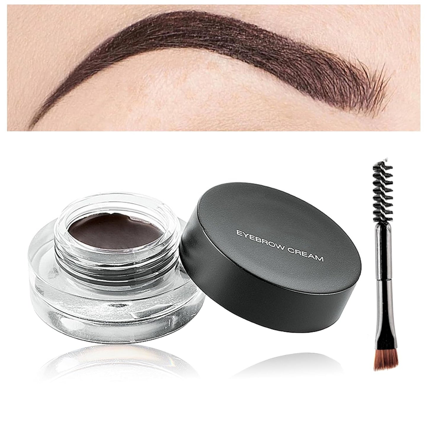 Eyebrow Pomade Cream,Brow Pomade Gel Naturally Long Lasting Waterproof,Delicate and Smooth Eye Brow Makeup Cosmetics with Eyebrow Brush - Walnut
