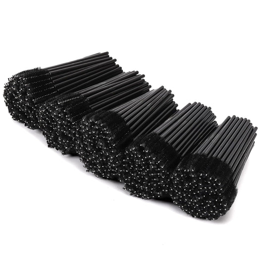 Tbestmax 500 Disposable Mascara Wands Eyelash Brush Black Spoolies for Eyebrow Eye Lash Extension