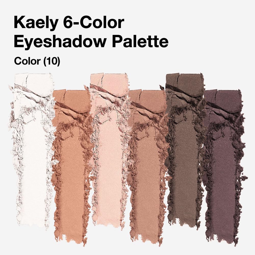 6 Colors Mini Nude Brown Neutral Eye Shadow Palette Makeup for Older Women, Matte Shimmer Eyeshadow Palette Highly Pigmented Waterproof, paleta de sombras de ojos, Vegan & Cruelty-free, 10