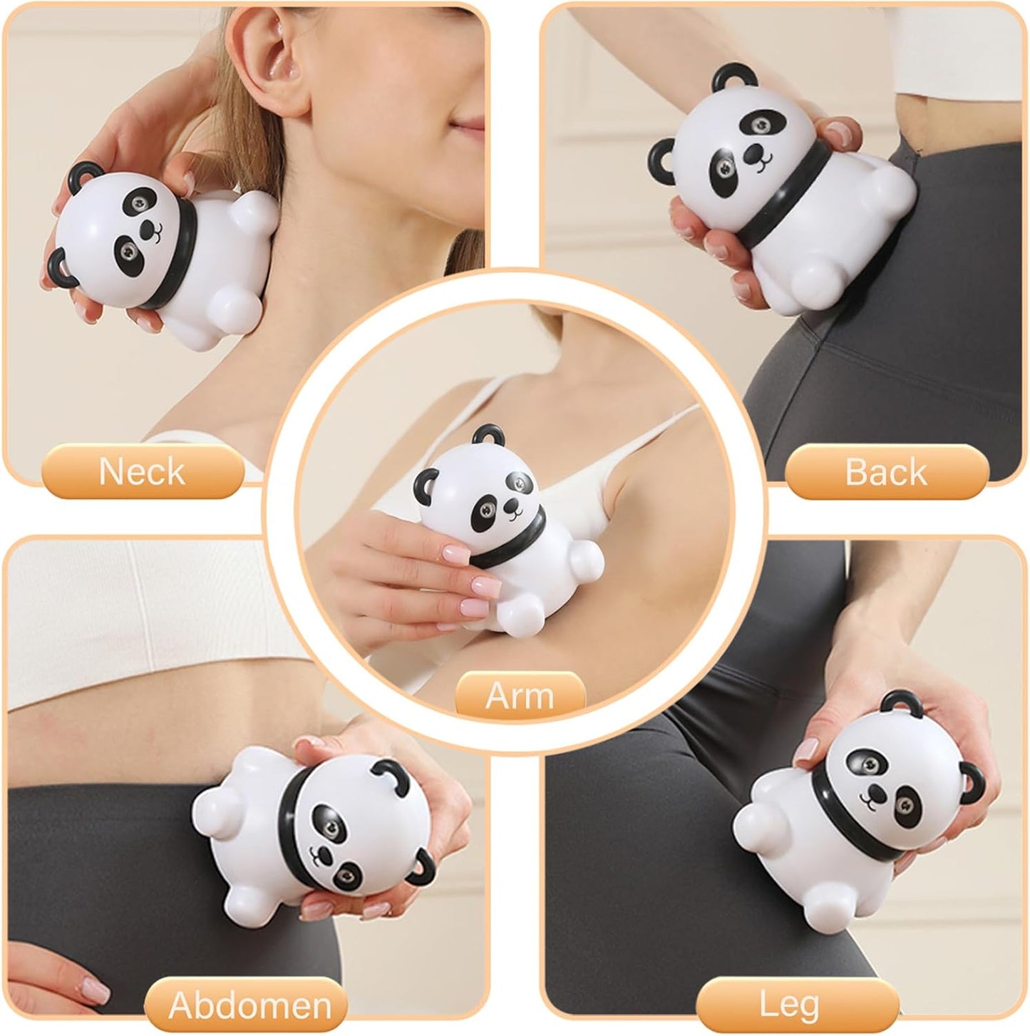 DOOX Panda Mini Massager, Panda Gifts - Travel Small Massage Tool with 3 Speed for Neck, Shoulders, Back - Pain Relief & Relaxation (White)