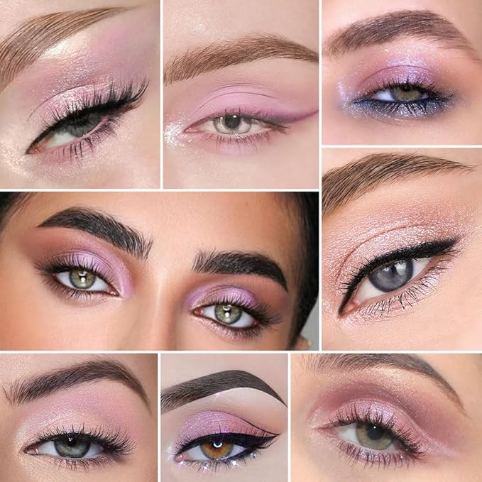 16Colors Light Purple Pink Brown Nude Basics Matte Eyeshadow Palette,Eye Shadow Travel Makeup Palette all in one Long Lasting Waterproof Ultra-Blendable,Great for Travel Gift Kit