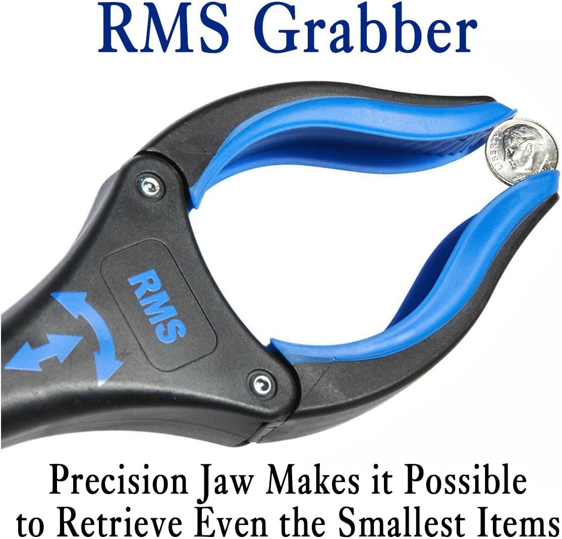 RMS 2-Pack 34 Inch Extra Long Grabber Reacher with Rotating Jaw - Mobility Aid Reaching Assist Tool (Blue)