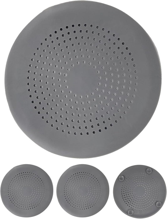 4-Pack Round Silicone Drain Covers Anti-Clog Hair Catcher for Bathroom, Shower Drain Sink Strainer with Suction Cups Effective Hair and Debris Filter