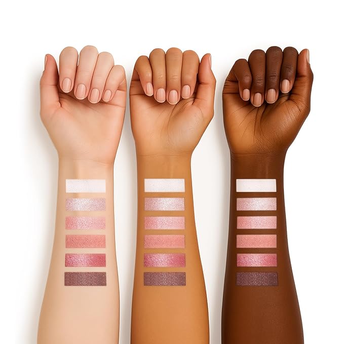 6 Colors Mini Naked Eyeshadow Makeup Palette Blush-colored Neutral Tone Eye Shadow Matte & Shimmer Nude Make Up Pallet with Mirror Blendable Highly Pigmented Travel Size Gift Kit 03