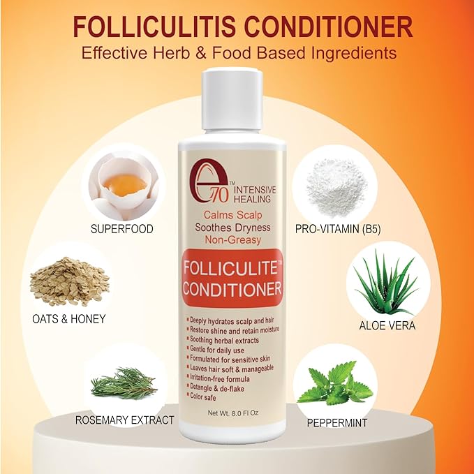 Folliculitis Treatment Hair Conditioner | Moisturize Sensitive Skin, Itchy, Dry Scalp & Damaged Hair Repair | Herbal Extracts for Soft, Shiny Hair | Gentle Color-Safe Detangling Solution