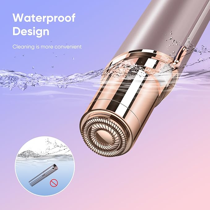 Facial Hair Remover for Women, Painless Womens Facial Hair Remover with 2 Replacement Heads, Lipstick-Sized, USB Rechargeable, Facial Hair Remover for Upper Lip,Chin,Peach Fuzz,Mustache