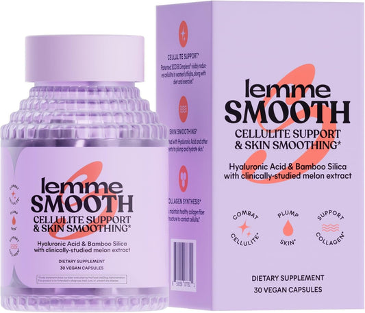 Lemme Smooth Anti Cellulite Capsules for Women, Smooth Legs & Thighs, Reduce Cellulite & Crepey Skin w/Clinically Studied SOD & Silica (1 Month Supply 30 ct)