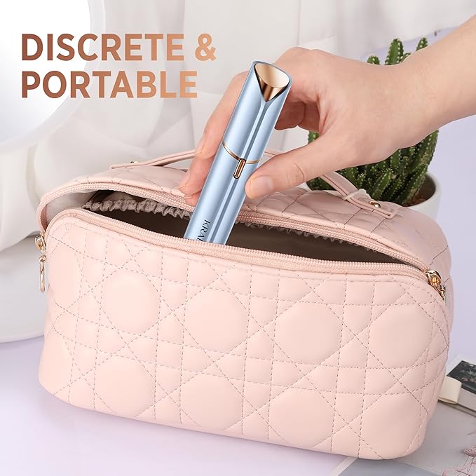 Facial Hair Removal for Women: Rechargeable Hair Removal Device - Painless Womens Face Razor Peach Fuzz (Blue)