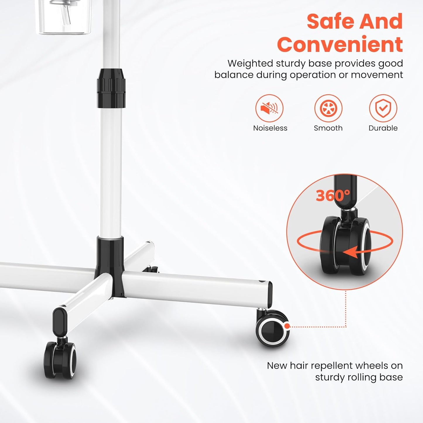 TASALON Professional Facial Steamer with 5X Magnifying Lamp, 2-in-1 Esthetician Steamer on Wheels with Ozone and Hot Mist, Ionic Facial Steamer for Facial Deep Cleaning and Moisturize