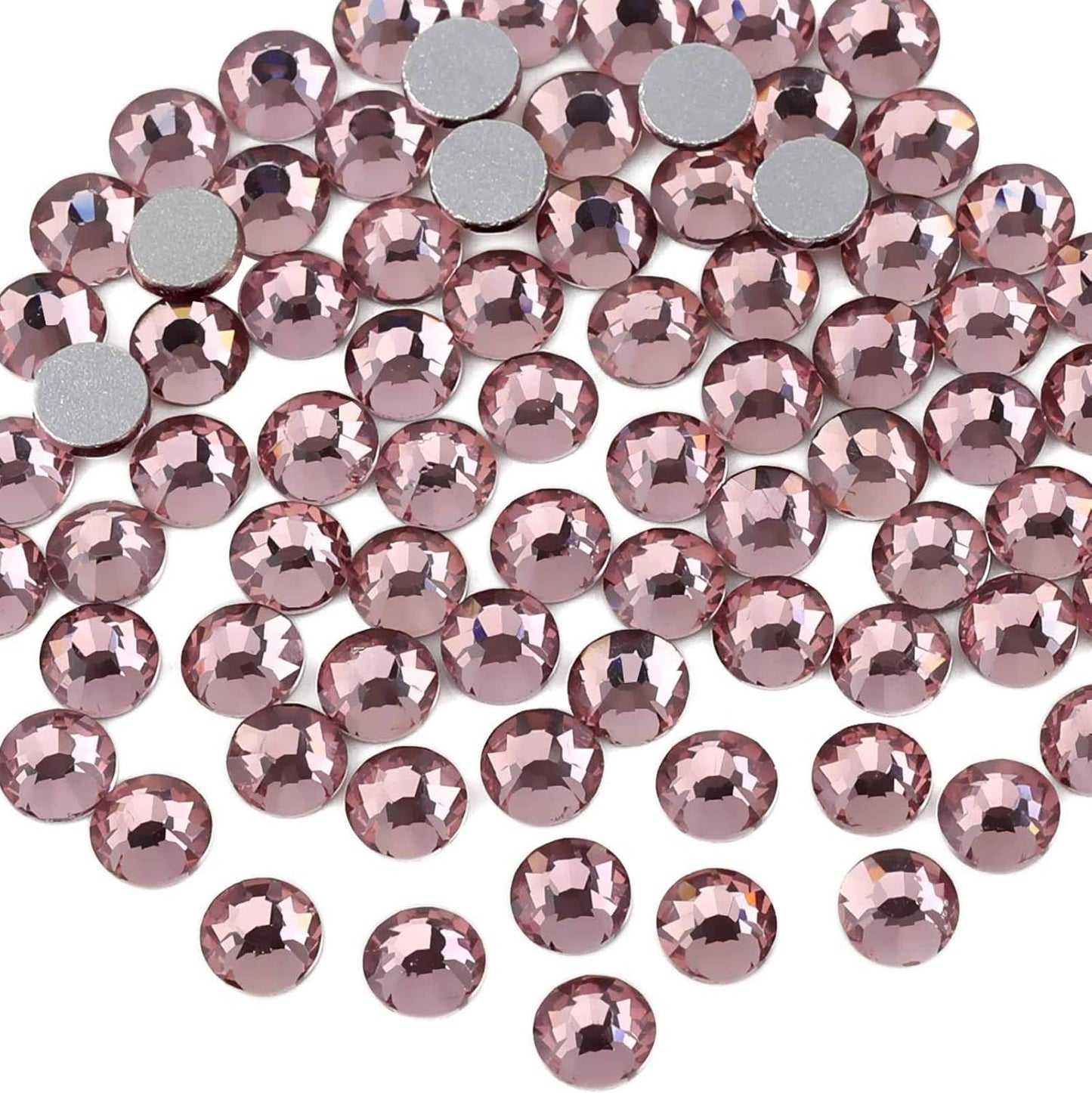 beadsland Flat Back Crystal Rhinestones Round Gems for Nail Art and Craft Glue Fix,Light Purple (1.9-2.0mm) SS6/1440pcs