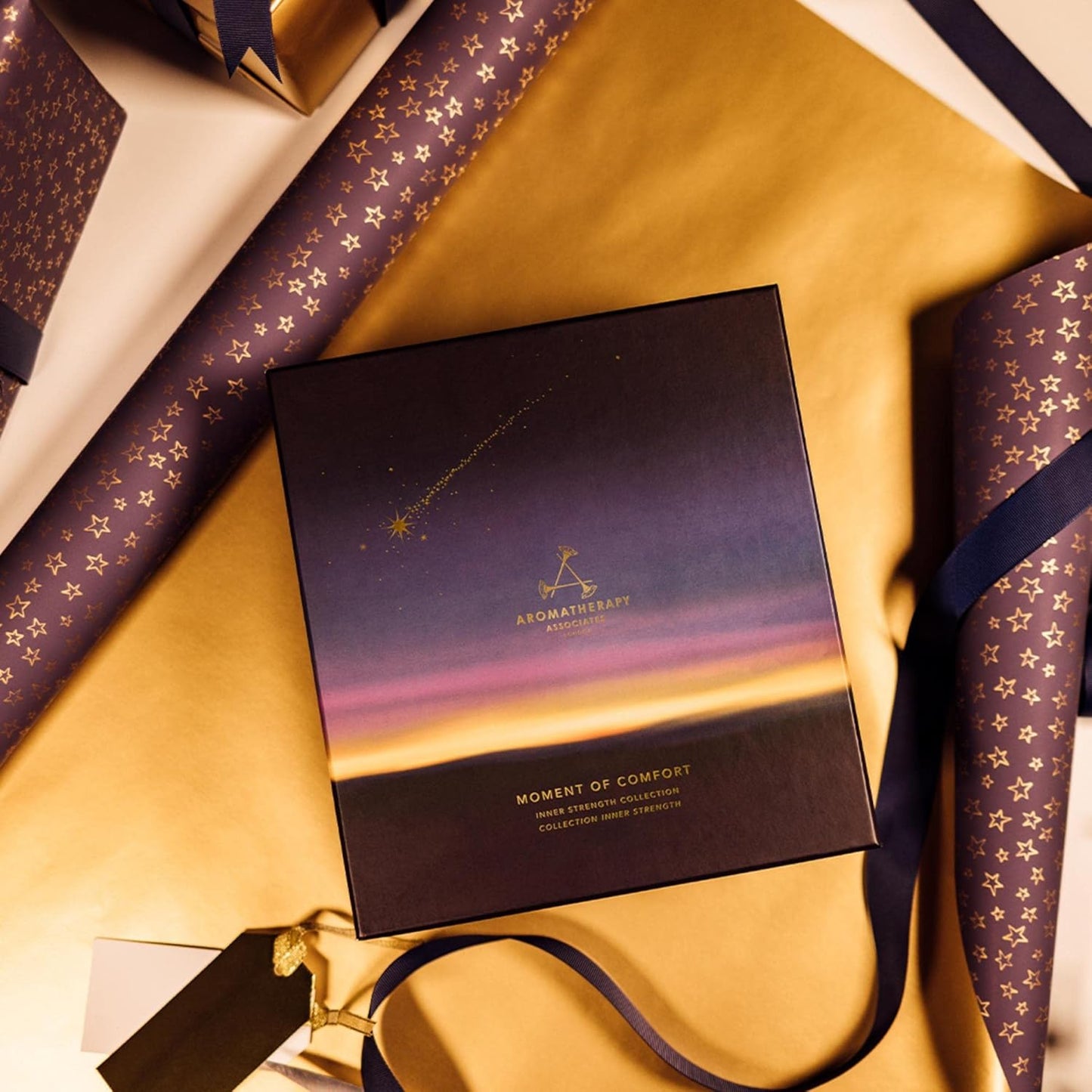 Aromatherapy Associates Moment of Comfort. Luxurious Gift Set Includes Inner Strength Bath and Shower Oil, Roller Ball, Body Oil, and Body Treatment (1 count)