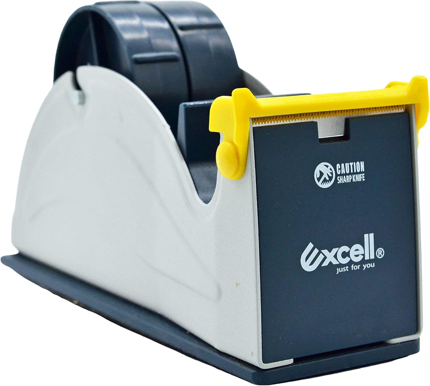 WOD TTD2SD Tabletop Twin-Roll Steel Desktop Tape Dispenser, Blue & Gray - Fits Tape up to 2 inch Wide, Holds 3 inch core, Weighted Rubber Base for Stability