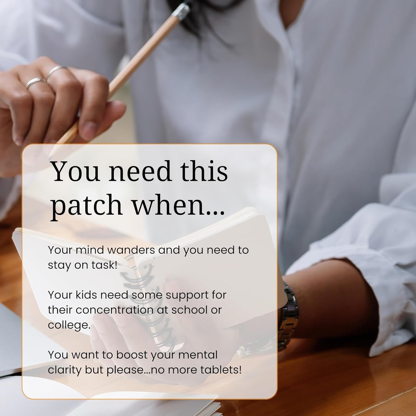 Focus Patch | Ginkgo Biloba, Acetyl-L-Carnitine, Bacopa, Magnesium L-Threonate, Green Tea | 30 Patches