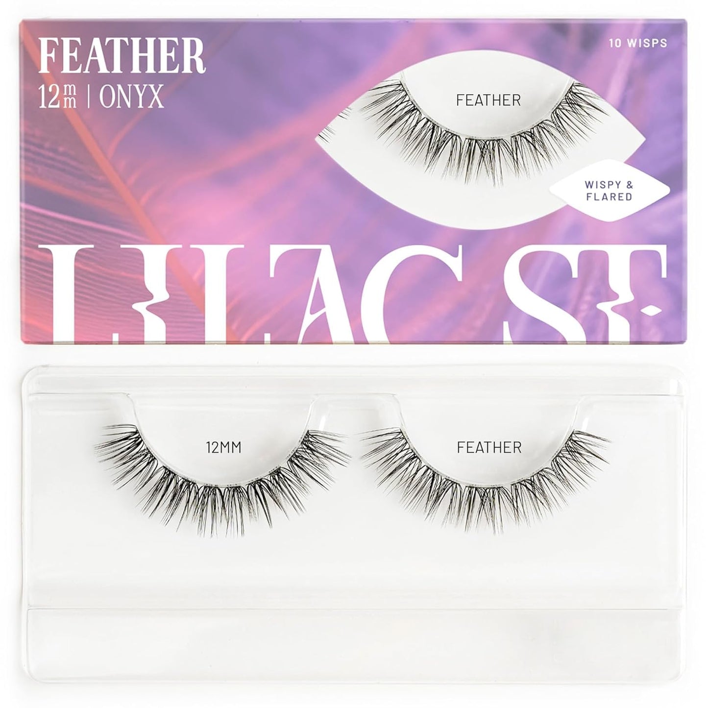 Lilac St - Feather Natural Faux Eyelash Clusters (12mm) - Cat Eye Look - DIY Lash Extension Wisps - Lightweight & Lifelike - Lasts 10 Days - Cruelty Free, Vegan, Women Founded - 10 Lashes