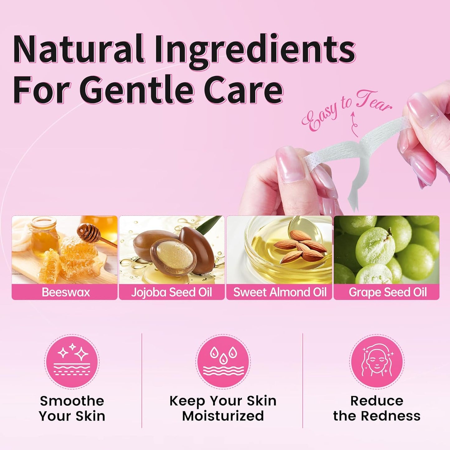 Beauty7 Facial Wax Strips Kit for Hair Removal - Eyebrow Shaper at Home - 24 Strips, 4 Calming Oil Wipes for Sensitive All Skin Types for Women