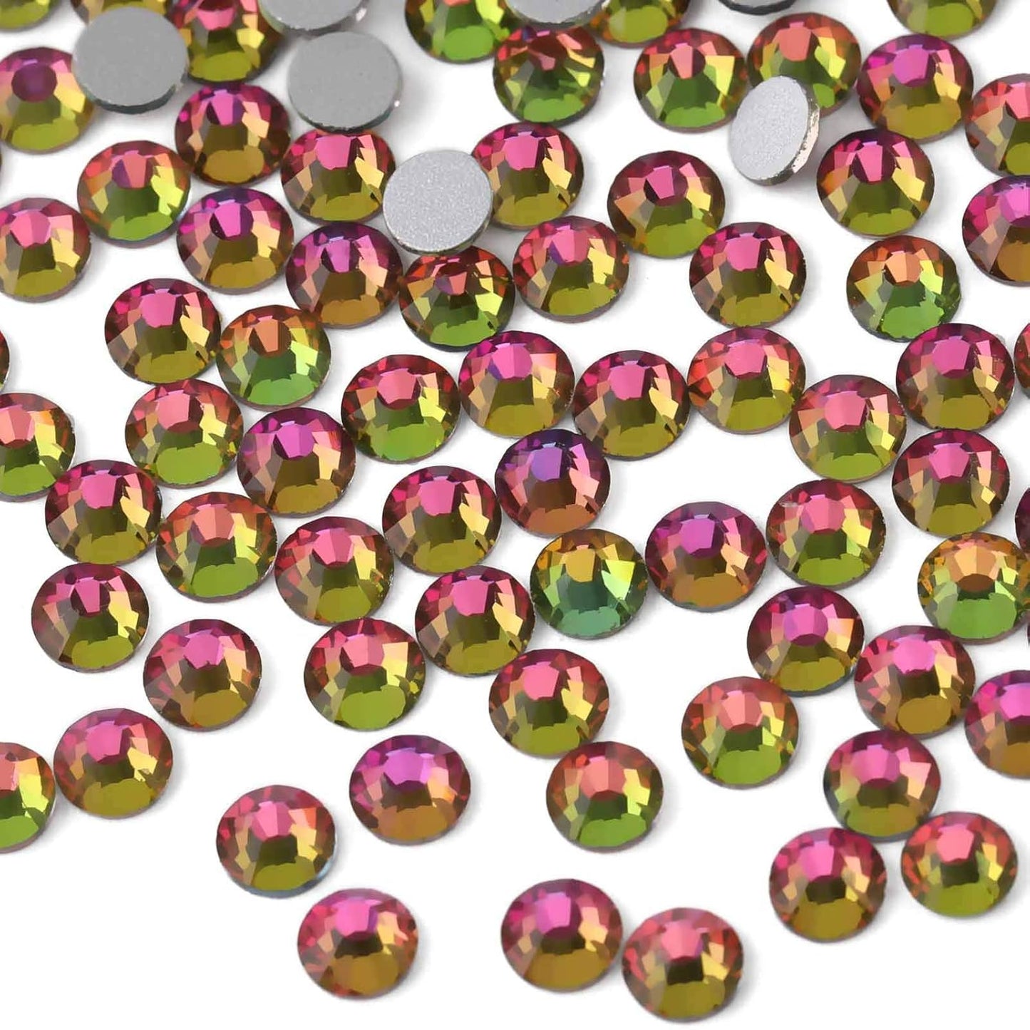 Beadsland Flat Back Crystal Rhinestones Round Gems for Nail Art and Craft Glue Fix, Rainbow (2.9-3.0mm) SS12/1440pcs