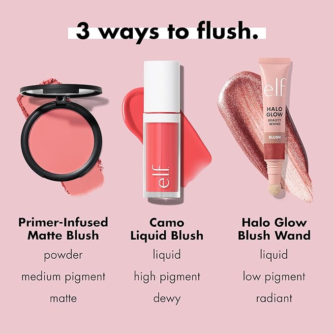 e.l.f. Primer-Infused Matte Blush, Long-Lasting, Lightweight & Buildable Powder Blush, Delivers A Matte Finish, Vegan & Cruelty-Free, Always Fresh