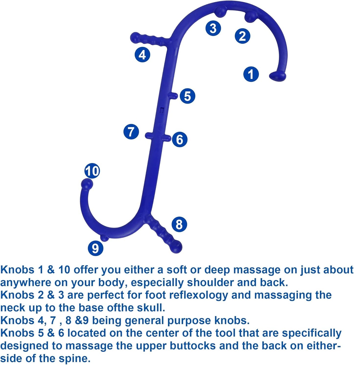 2 Pack Massage Trigger Point Cane, Body Deep Tissue, Handheld Back, Neck, Shoulder, Leg and Feet Massager Rod, Muscle Release Tool Self Massage Hook Cane Gifts for Women & Men, Blue & Green