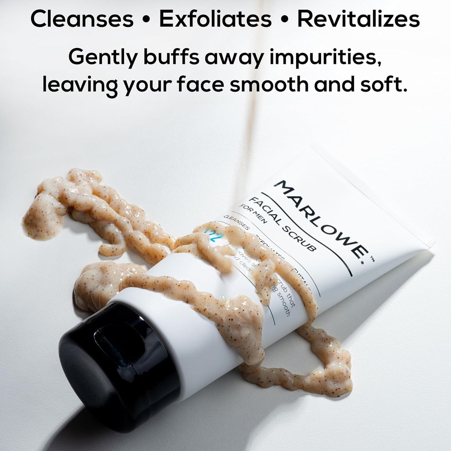 MARLOWE. Skin Care Set, No. 122 Facial Scrub 6 oz & No. 123 Facial Moisturizer 6 oz with Natural Extracts & Antioxidants, Cleanses, Exfoliates, Hydrates & Soothes