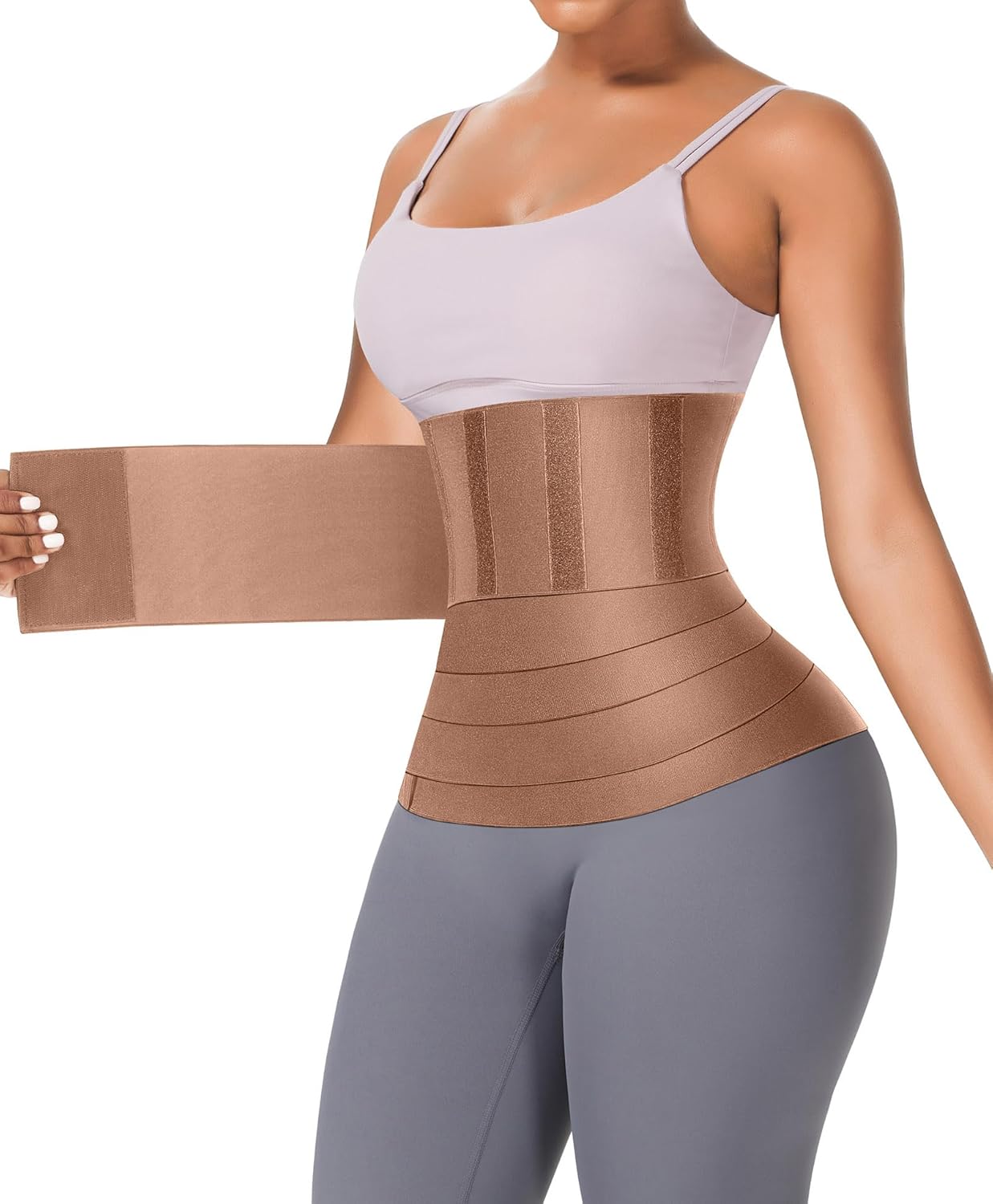 FeelinGirl Waist Trainer for Women Trimmer Belt Waist Cincher Tummy Wrap Plus Size Snatch Me Up Bandage Body Shaper
