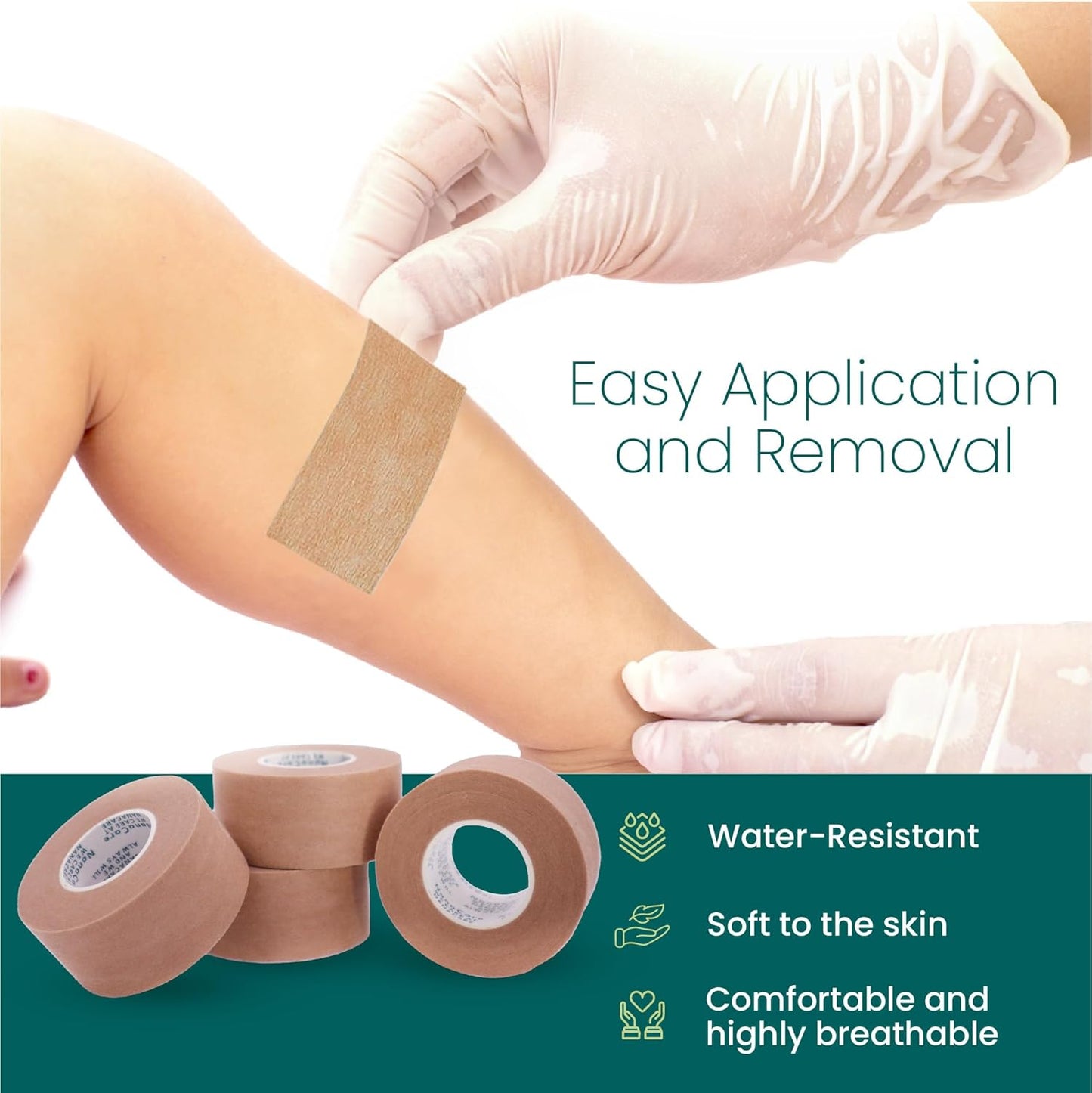 Tan Microporous Surgical Tape 1" x 11yd | Micropore Tape | Skin Coloured Nose Tape |Medical Tape for Skin, Dressings & Rhinoplasty Recovery| First Aid for Sensitive Skin (2.5cm)